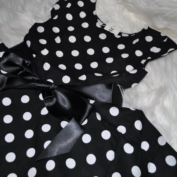 Polka Dots Dress Girl Vintage 1950s Rockabilly Sleeveles Swing A-line - Picture 5 of 8